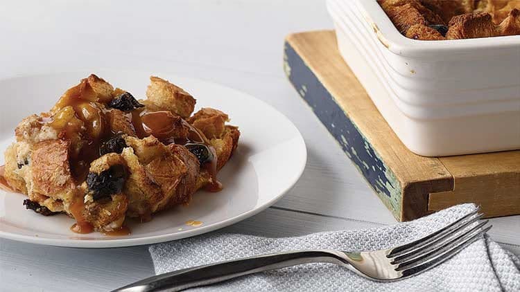 Bread Pudding with Bourbon Caramel Sauce