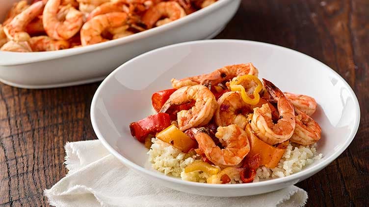 Cajun-Style Shrimp and Peppers with Cauliflower Rice