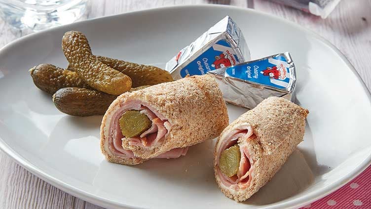 Ham, Cheese, and Pickle Roll-Ups