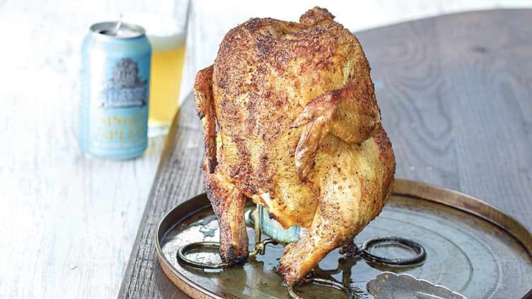 Lemon Pepper Beer Can Chicken