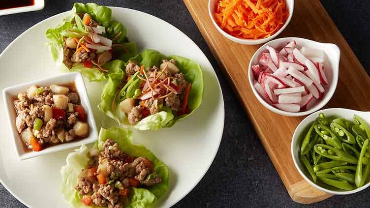 Plum-Glazed Asian Lettuce Wraps