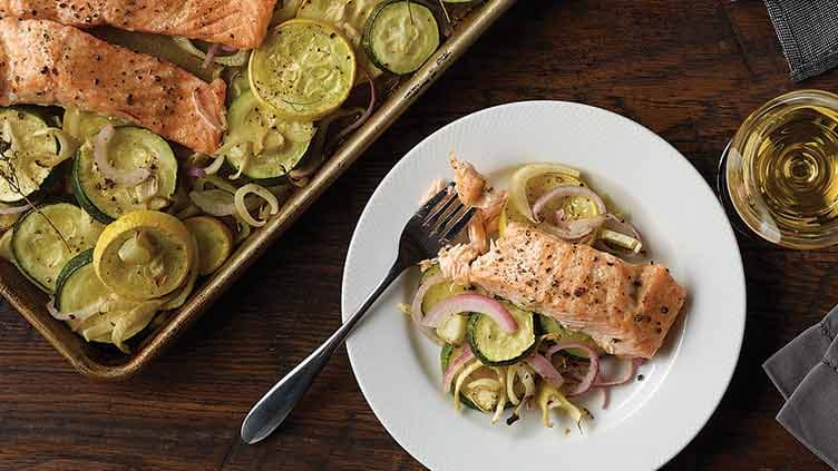 Salmon with Fennel and Squash