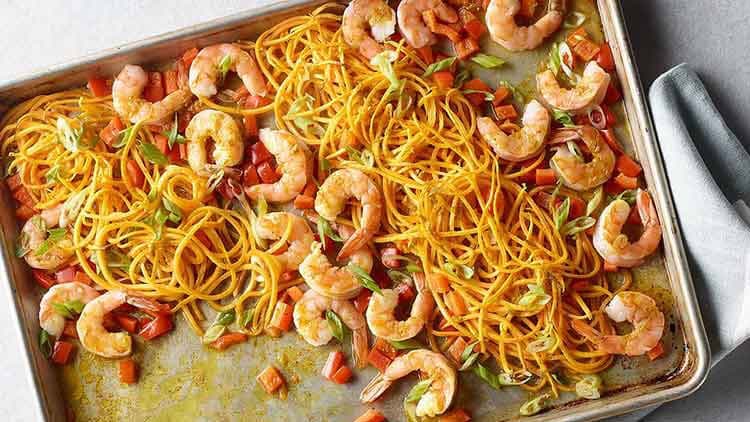 Shrimp with Spiced Butternut Noodles