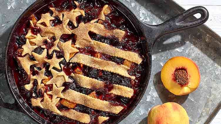 Stars & Stripes Peach Cherry Cobbler